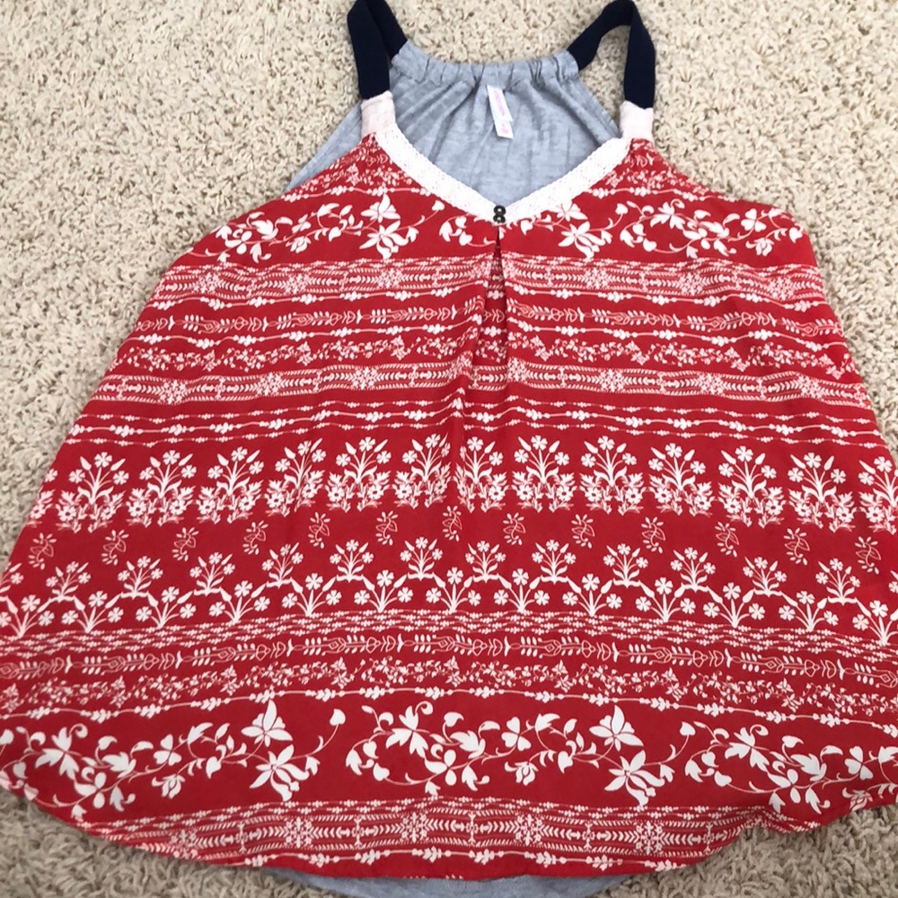 Red pattern tank top